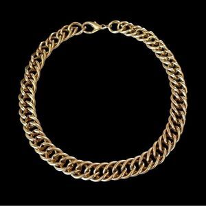 Gold Tone Chunky Curb Chain Necklace